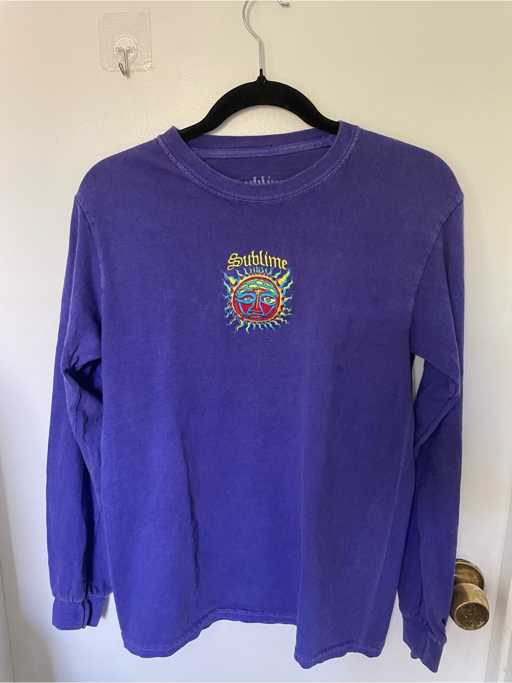 Vintage Sublime Purple Long Sleeve Tee with Multi-Color Sun Logo